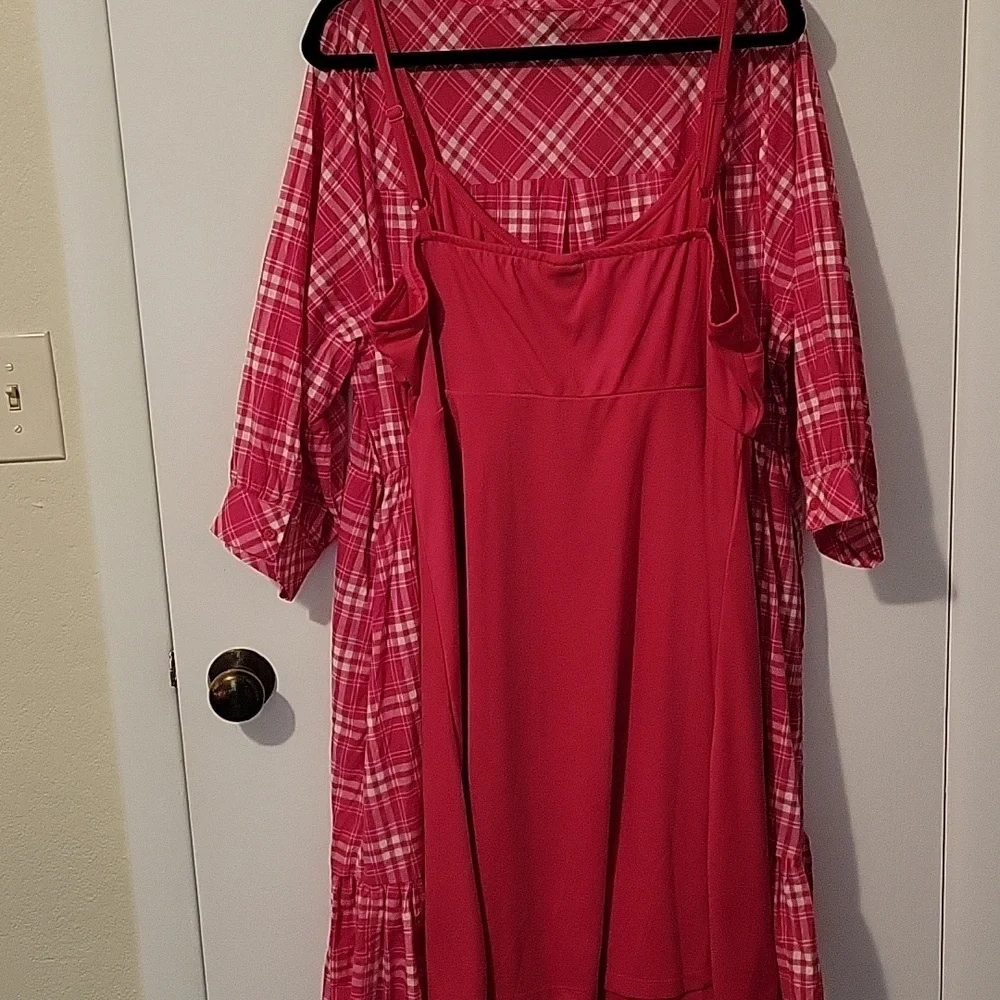 torrid Red Plaid Button-Front Tiered Dress - Picture 8 of 15